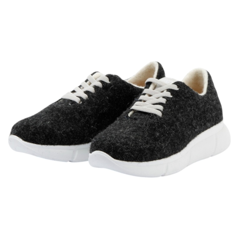Grand Step Shoes Sneaker Cozy Wool (wool, antibacterial) anthracite ladies